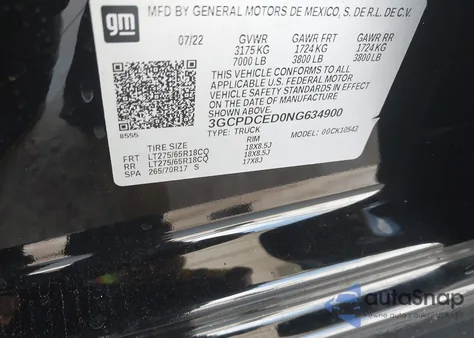 2022 Chevrolet Silverado 1500 4Wd Short Bed Custom Trail Boss из США, поврежденный, VIN 3GCPDCED0NG634900